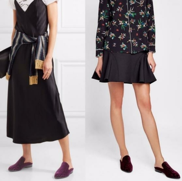 Robert Clergerie Alice Purple Plum Velvet Slip on Mules Sz 5.5 New w/ Box - Picture 13 of 15